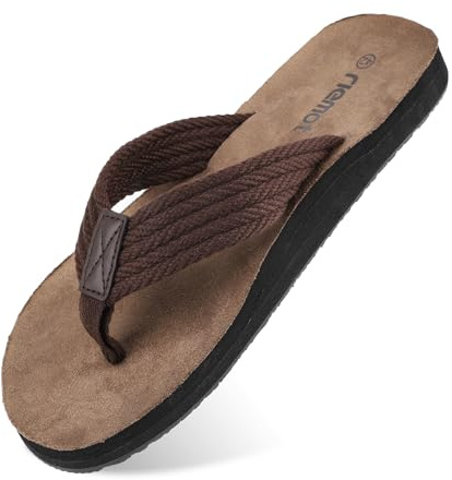 riemot Herren Flip Flops, Fußgewölbeunterstützung, Mikrovelours-Fußbett | Stützender Komfort-Zehentrenner mit weichem Fußbett für Strandspaziergänge, Zuhause, Urlaub und Sommertage