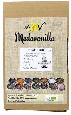 Mexiko Box - Geschenkbox mit 4 Gewürzmischungen + mit Info/Rezept Flyer