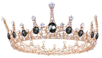 Hoshisea Strass Queen Crowns, Krone Hochzeit Diadem, Krone Tiara Braut, Tiara Krone für Frauen, Verwendet bei Schönheitswettbewerben, Hochzeiten, Partys, Brautkopfbedeckungen (Schwarz)