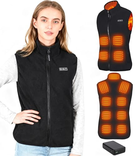 GuKKK Beheizbare Weste, Heizweste für Herren Damen mit 20000mAh Akku, Beheizbare Jacke Elektrische mit 3 Heizmodi, 13 Heizzone Beheizte Weste, Heizjacke Wärmeweste für Wintersport Freien(L)