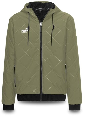 PUMA Workwear Winterjacke Herren mit Kapuze und Steppmuster - Warm gefüttert - Mit Kordelzug - Widerstandsfähige robuste Arbeitsjacke für Handwerk Produktion Logistik und Baugewerbe