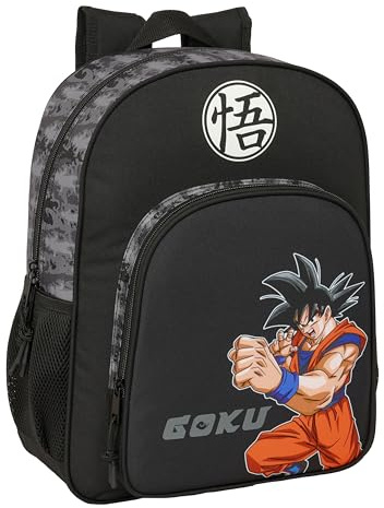 Dragon Ball Schulrucksack für Kinder, anpassbar an Kinderwagen, ideal für Kinder im Schulalter, bequem und vielseitig, Qualität und Widerstandsfähigkeit, 32 x 12 x 38 cm