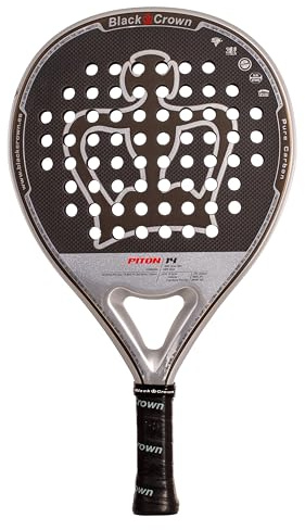 Black Crown - Pala de Pádel Piton 14 - Carbono 3K - Goma SC Black EVA - Forma Redonda - Control 50% y Potencia 50% - Jugadores polivalentes - Marco Aero Carbon - Peso 355-370g