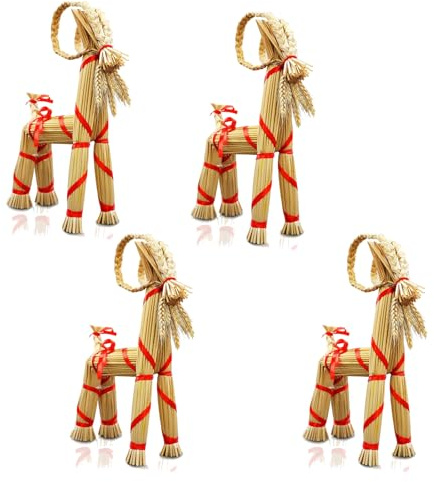 16.1-inch Tall Swedish Straw-Woven Christmas Goat Yule Decoration, Ornaments for Xmas Tree Decorations, Tradition Gift for Xmas Home Birthday Party (4)