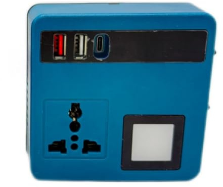 Risveglio Onduleur portable 18-21 V entrée avec écran LCD utilisation en extérieur multi-sorties USB pour A/USB-/DC, batteries au lithium et panneaux solaires