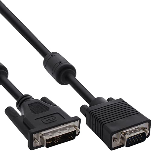 InLine 17782B DVI-A Kabel, analog 12+5 Stecker auf 15pol HD Stecker VGA, 5m