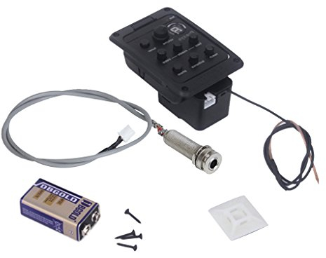 Akustikgitarre Pickup und Preamp eingebaut Tuner und EQ - Schwarz - Akustikgitarren-Verstärker - 5 Watt - Festkörper - Batteriebetrieben
