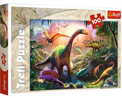 Trefl, Puzzle, Dinosaurierwelt, 100 Teile, für Kinder ab 5 Jahren