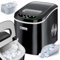 tectake® Machine à glaçons Silencieuse Appareil à glacons, 9 glaçons par cycle, env. 5-13 minutes, Glaçons Transparents, Affichage LED, avec Cuillère à glace, Ice Maker - Noir