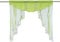 HongYa Tunnelzug Scheibengardine transparenter Voile Kurzgardine für Kleinfenster H/B 125/120 cm Creme Grün