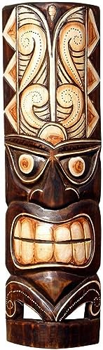 Wogeka Schöne 50 cm Tiki Holz Maske Neuseeland Maori Wandmaske Handarbeit Bali Maske86