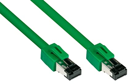 Good Connections PREMIUM Cat. 8.1 Patchkabel - 5 m - RNS Rastnasenschutz -S/FTP- 40GB/2000MHz - KUPFER-Leiter CU - Halogenfrei LSZH - Netzwerk-LAN-Kabel kompatibel zu CAT. 7 / 6A / 6 / 5e - GRÜN