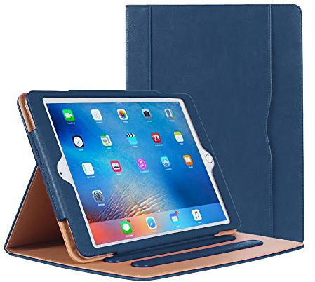 Amigo Amigo S-838 iPad Air 1/ Air 2 Hülle – Folio-Hülle aus Leder mit Standfunktion für iPad Air 1/Air 2 9,7 Zoll, Markteinführung 2013/2014, Hülle mit mehreren Betrachtungswinkeln, Dokumentenkartenf