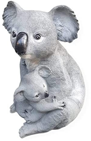 Aspinaworld Gartenfigur Koalabär Figur mit Kind 40 cm, Figur für außen, Figur für den Garten, wetterfeste Deko