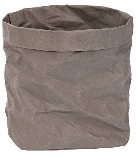 ONVAYA® Aufbewahrungskorb Gold/grau | Krempelbox | Dekobox | Geschenkbox | Lederoptik | vegan | waschbar | Brotkorb | Badaufbewahrung (Grau | XL)