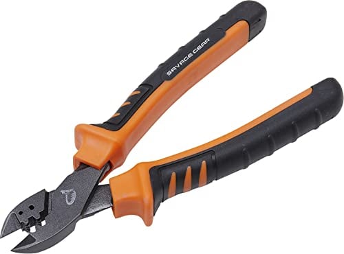 Savage Gear MP Cut & Crimp Pliers 22,5cm - Angelzange mit Schnurcutter & Klemmhülsen Funktion, Klemmhülsenzange, Cutter, Anglerzange für Raubfischmontagen