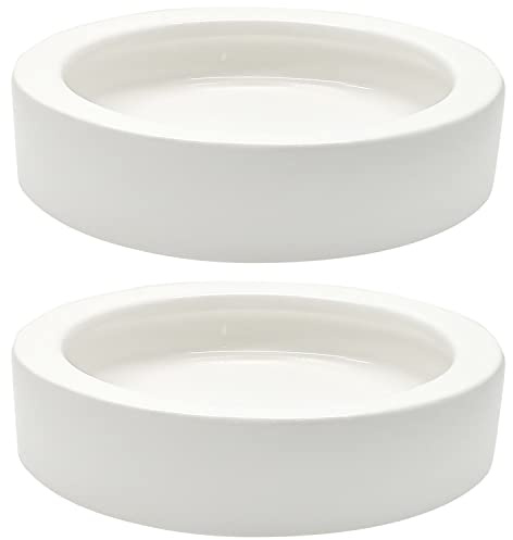 2 Pcs Reptile Food Bowl Ceramic Water Feeder Bowls Anti- Escape Mini Reptile Feeder for Lizard, Gecko etc, Round