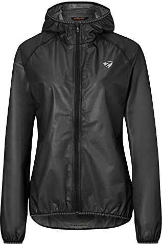 Ziener Damen Natina Regenjacke Fahrrad Mountainbike Outdoor wasserdicht atmungsaktiv super leicht, Schwarz, 42 EU