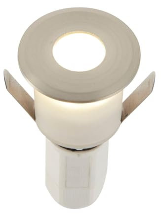 Saxby Hades LED Outdoor Recessed Ground Decking Light Satin Nickel Effect Plate 4000K IP67