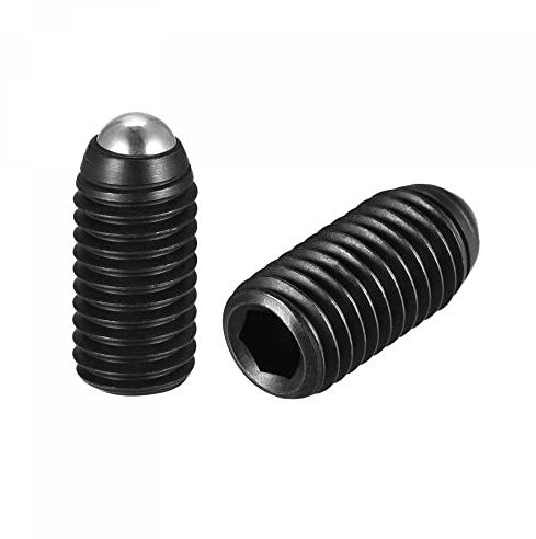 sourcing map Juego de tornillos de punta de bola, 2 unidades, M12 x 25 mm, acero de alto carbono, con resorte métrico, hexagonal, tornillo prisionero