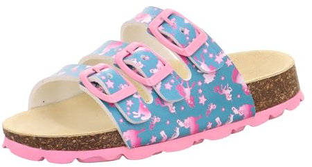 Superfit Mädchen Fussbettpantoffel Hausschuh, Grün 7010, 24 EU