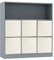 URBNLIVING Wooden Wide 7 Cubed Cupboard Bookcase Storage Units Shelves 6 Drawers Baskets (White Drawer, Grey Bookcase)