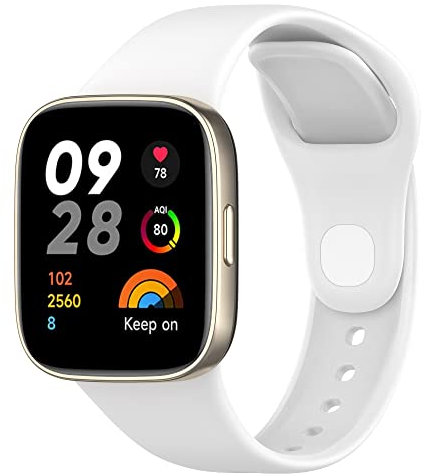 BoLuo Cinturini per Orologi per Xiaomi Redmi Watch 3 Band, Cintura di Ricambio Silicone Bracelet Sportivo Cinturino Wrist Strap Armband per Xiaomi Redmi Watch 3 Watch Accessories (bianco)