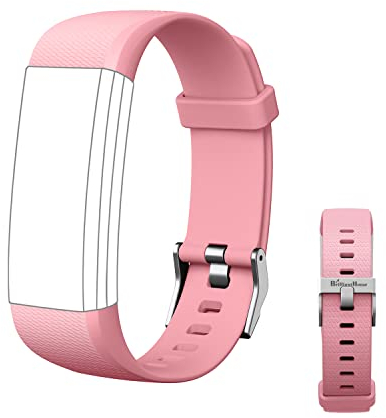 Ersatzarmband für S5 Fitness-Tracker (für alle Marken), Ersatzband, Smartwatch, schmaler Fitness-Tracker, Aktivitätstracker, 5 Farben, verstellbares Armband, schwarz, blau, grau, lila (Pink)