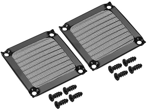 PATIKIL 60mm Fan Filter Grills with Screws, 2 Pack Aluminum Frame Stainless Steel Mesh Dustproof Cover for Computer Case, Black