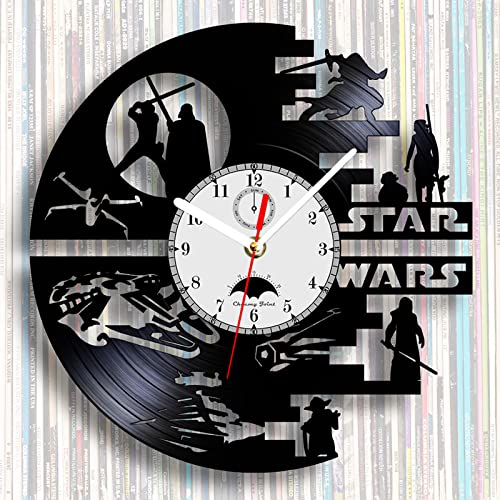 Viiluuxr Wanduhr Science-Fiction-Filmthemen Vinyl Schallplatte Wanduhren Zimmerdekorationen Ohne Tickgeräusche Wanduhr 12 Zoll Quarzuhr.