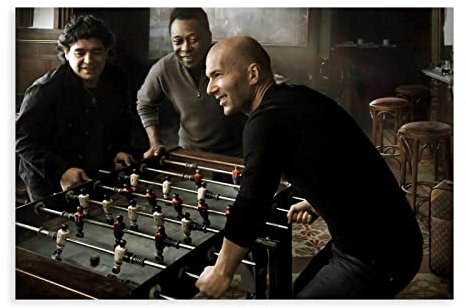 MOIT Maradona Pele Zidane Leinwand-Poster, Wandkunst, Dekoration, Bild, Gemälde für Wohnzimmer, Schlafzimmer, Dekoration, ohne Rahmen, 40 x 60 cm