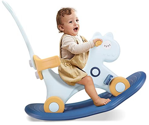Ancaixin 4 in 1 Rocking Horse for Toddlers 1-3 Years Old, Birthday Gift