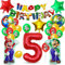 Luftballons Geburtstag 5 Jahre, 32 Pièces Kindergeburtstag Deko, Partydekorationen mit Happy Birthday Banner, Ballon Set Geburtstag, Party Deko Set fur Mädchen Junge