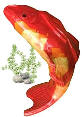 Anloximt Poisson coloré Figure Sculpture Poisson Piquet Jardin Carpe Flottant Résine Statue Poisson Flottant Figure Sculpture pour La Maison Jardin Pelouse Décor