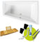 ECOLAM Baignoire trapézoïdale pour deux Intima Duo 180x125 cm | version droite | 2x appuie-tête noir | Planche en Bambou | siphon Alcaplast + Pieds + silicone