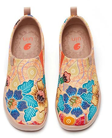 UIN Alpargatas, Zapatillas Bajas para Mujer y niña, de Lona, pintadas, a la Moda, Planas, Originales, para Viaje, Informales, Deportivas, 39 EU