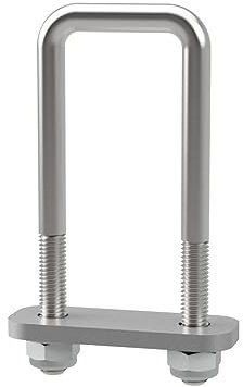 U-Bügelschraube M10 mit Klemmplatte und Stopmuttern Sliphilfe Trailer verzinkt M10, LW=41, LH=120 mm