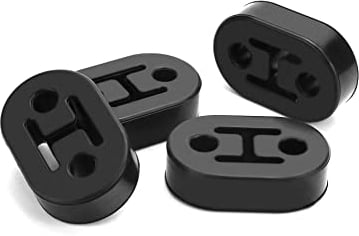 QWORK® 4PCS Universal Car Exhaust Hanger, 2 Hole Exhaust Bracket Rubber Muffler Hanger for Protecting Car Exhaust System