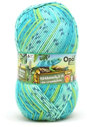 Opal Regenwald 19 (420m) 6-fädiges Garn - Wollmischung, zum Stricken warmer Socken mit einzigartigen Farbmustern, 11347, 1 x 150g