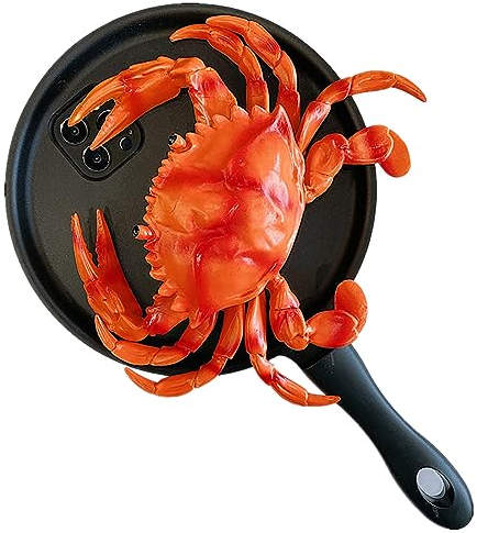 Zureto Frying Pan Phone Case, Funny Creative Pan, Series 2023 Fashion Trend Bumper Protective Case (for iphone 12promax, Crab)