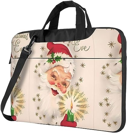 Merry Christmas Wishes Sac d'ordinateur portable ultra fin étanche avec bandoulière et poignée pour les voyages d'affaires quotidiens, Noir , 13 inch