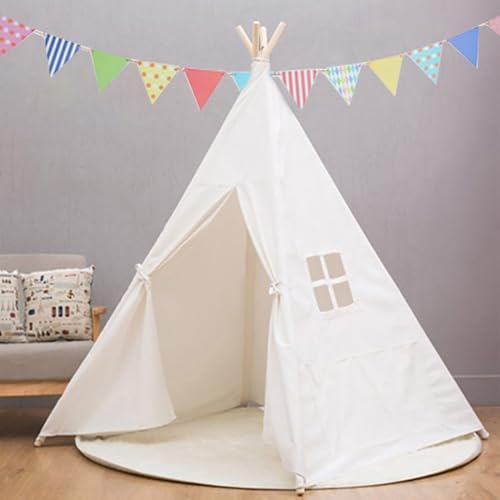 Baketron Tipi Zelt für Kinder,Tippi Kinderzelt,Spielzelt Tipi Kinderzelt mit Fenster,Kinderzimmer Teepee Indianerzelt für drinnen und draußen Kuschelecke Spielhaus B