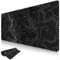 Niviy Tappetino Mouse XXL,800x350mm Grande Tappetino Mouse Gaming,Tappetino Scrivania con Base in Gomma Antiscivolo, Mouse Pad per Ufficio, Casa, Gaming (Nero Topografico)