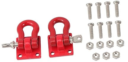 NIYANGLE 2 Pz gancio traino anteriore ganci per auto accessori gadget per auto gancio di traino gancio traino auto barra di traino ganci traino Metallo allacciare macchina d90 rosso