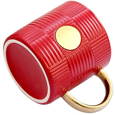 Alipis Artistic Cup Ceramic Mug Striped Design Latte Cup Ceramic Cappuccino Retro Latte Mug