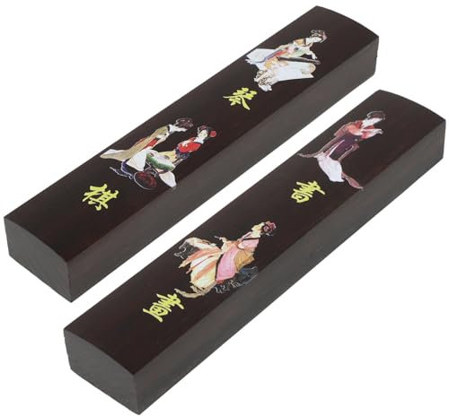 OHPHCALL 1pair Wood Calligraphy Paperweight Design for Holding Paper Flat for Chinese Calligraphy Practice Heavy Craft for Artists and Beginners