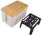 Ejoyous WiFi Router Storage Boxes, Router Rack with Bamboo Cover Modem Storage Boxes Hidden Cable Organizer for TV Accessories,