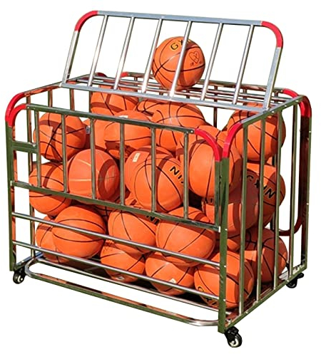 Rolling Sports Ball Storage Hopper, Large Basketball Football Cage with Wheels for Gym School Club Garages, Balls Storage Cart