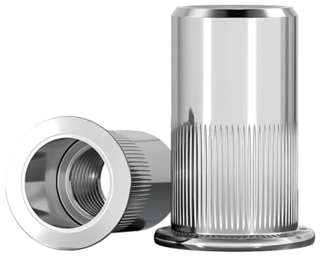 Dayalo 25 Stück Nietmuttern M8, Edelstahl A2 V2A Einpressmuttern, Hülsenmutter Gewindenieten, Runde Flachkopf Gewinde Rivet Nutsert Einnietmuttern, Blindnietmuttern Verwendet für Bleche, Elektrogeräte