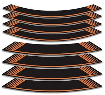 Felgendekoration 17 Zoll Motorrad Aufkleber Rad Vorne Hinten Reifen Refit Dekoration Wasserdichte Aufkleber Für ZX-6R ZX6R Zx 6r Langlebig und attraktiv(Orange)